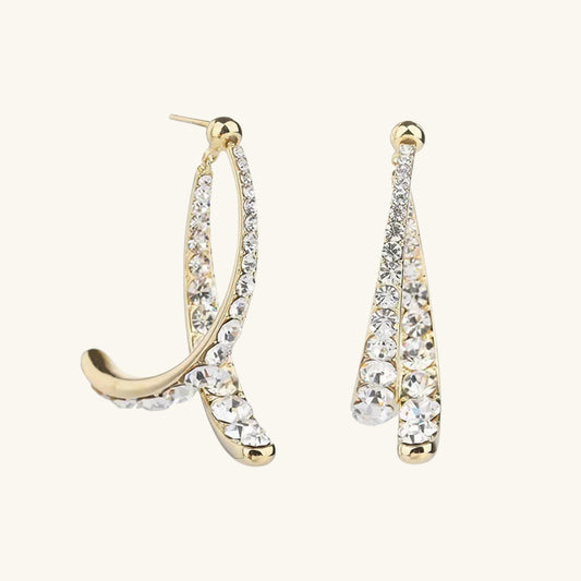 Light Luxury Curved Diamond Earrings