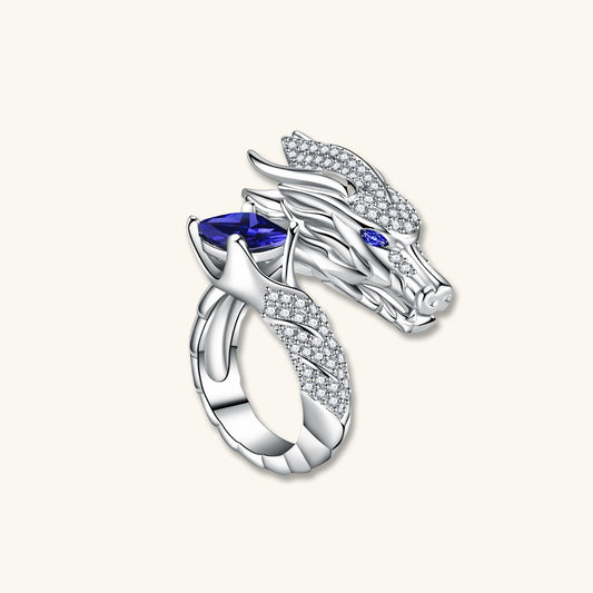 Light Luxury Gemstone Real Dragon Ring